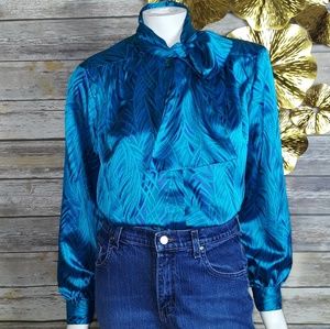 Secretary Vintage 90s Blouse with pussy bow